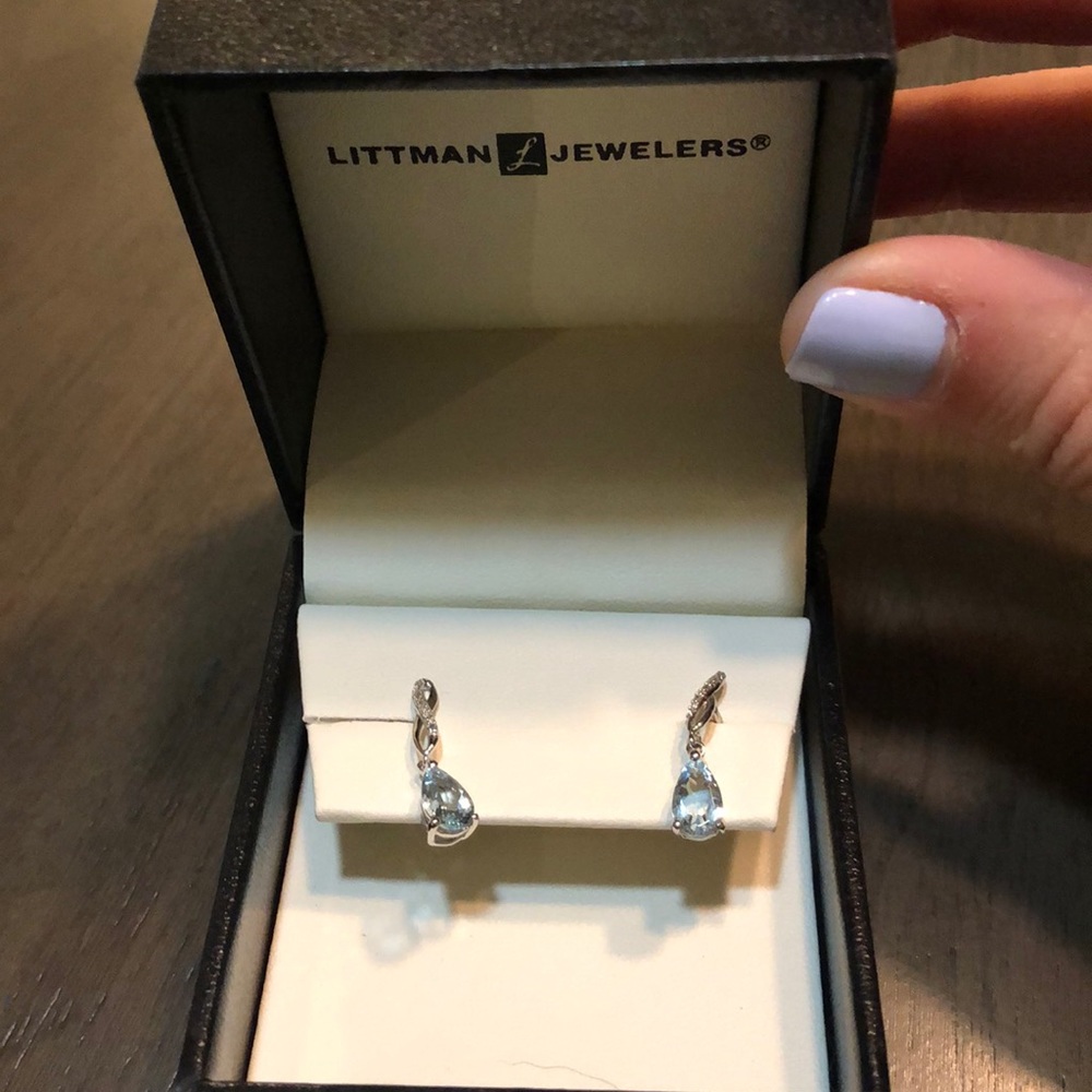 Genuine aquamarine earrings. Never worn!